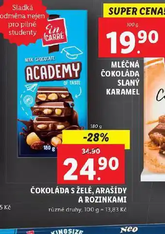 Lidl Čokoláda s želé, arašídy a roszinkami nabídka