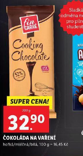 Lidl Čokoláda na vaření nabídka