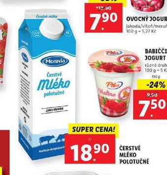 Lidl Čerstvé mléko polotučné nabídka