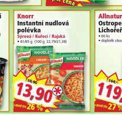 Norma Knorr instantní nudlová polévka nabídka