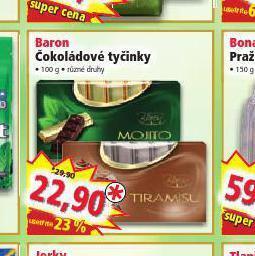 Norma Baron čokoládové tyčinky nabídka