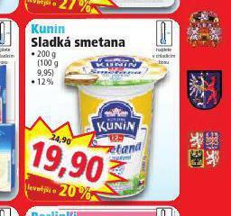 Norma Kunín sladká smetana nabídka