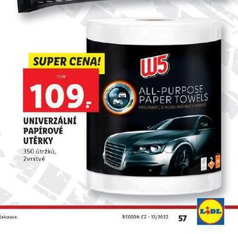 Lidl W5 univerzální papírové utěrky nabídka
