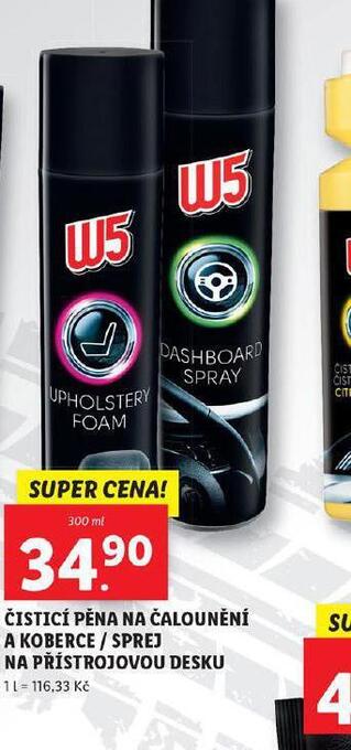 Lidl W5 sprej na přístrojovou desku nabídka