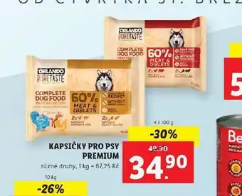Lidl Orlando kapsičky pro psy premium nabídka