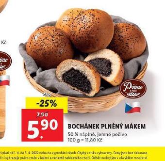 Lidl Bochánek plněný mákem nabídka