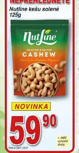 Lidl Nutline kešu solené nabídka