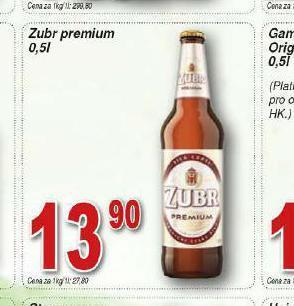 Lidl Pivo zubr premium nabídka