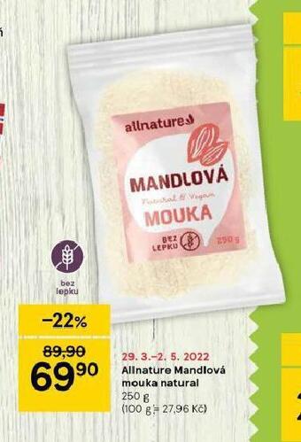 Tesco Allnature mandlová mouka natural nabídka