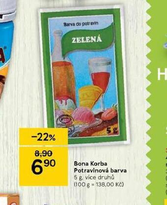 Tesco Bona korba potravinová barva nabídka