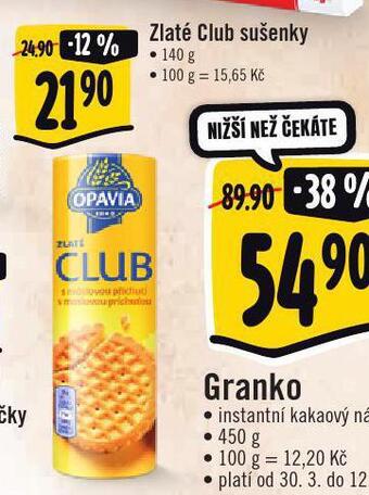Jip Zlaté club sušenky nabídka