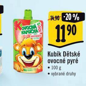 Jip Kubík dětské ovocné pyré nabídka