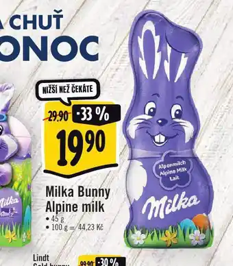 Albert Milka bunny alpine milk nabídka