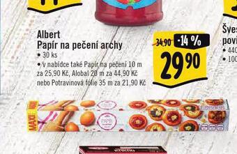 Albert Papír na pečení nabídka