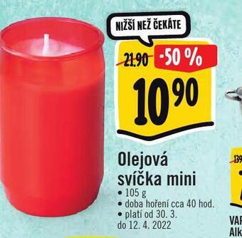 Albert Olejová svíčka mini nabídka