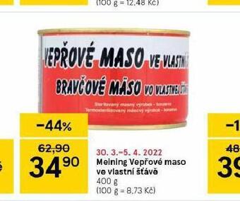 Tesco Meining vepřové maso ve vlastní šťávě nabídka