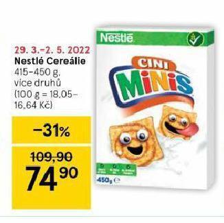 Tesco Nestlé cereálie nabídka
