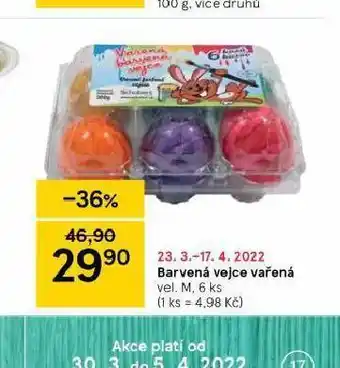 Tesco Barevná vejce vařená nabídka