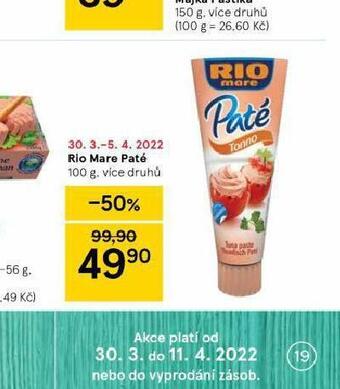 Tesco Rio mare paté nabídka