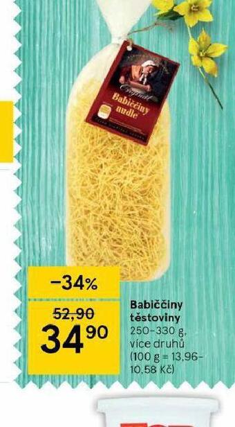 Tesco Babiččiny těstoviny nabídka