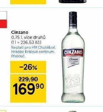 Tesco Cinzano nabídka