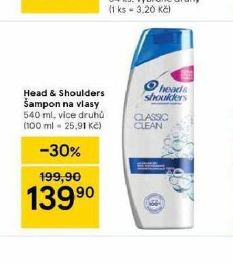 Tesco Head&shoulders šampon nabídka