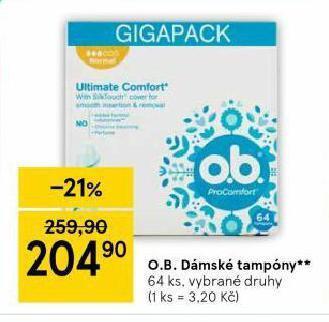 Tesco O.b. tampony nabídka