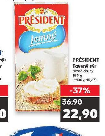 Kaufland Président tavený sýr nabídka