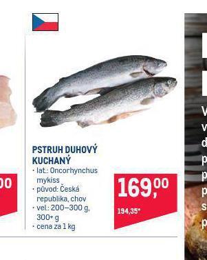 Makro Pstruh duhový kuchaný nabídka