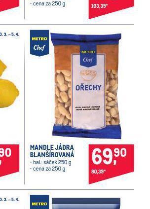 Makro Mandle jádra blanšírovaná nabídka