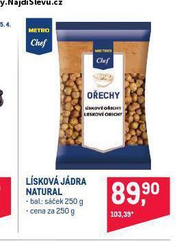 Makro Lísková jádra natural nabídka
