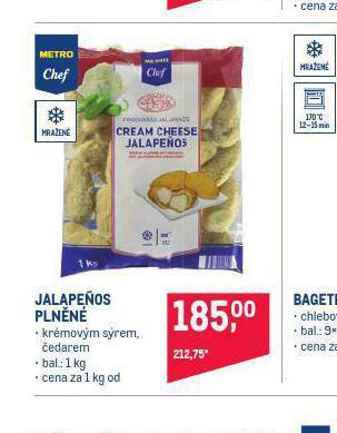 Makro Jalapenos plněné nabídka