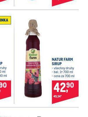 Makro Natur farm sirup nabídka