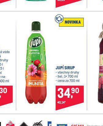 Makro Jupí sirup nabídka