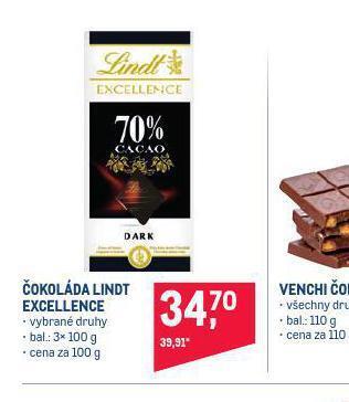 Makro Čokoláda lindt excellence nabídka