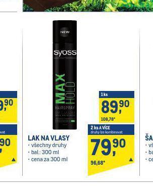 Makro Syoss lak na vlasy nabídka
