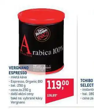 Makro Vergano espresso nabídka