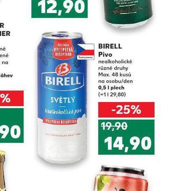 Kaufland Pivo birell nealko nabídka