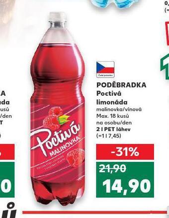 Kaufland Poděbradka poctivá limonáda nabídka