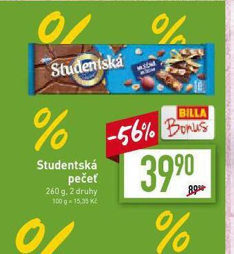 Billa Studentská pečeť nabídka