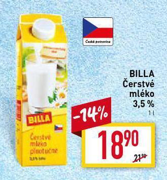 Billa Čerstvé mléko nabídka