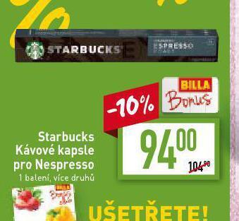 Billa Kávové kapsle starbucks nabídka