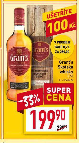 Billa Grant's skotská whisky nabídka