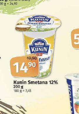 Coop Kunín smetana 12% nabídka