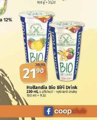 Coop Hollandia bio bifi drink nabídka