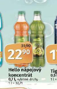 Coop Hello nápojový koncentrát nabídka