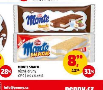 Penny Market Monte snack nabídka