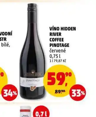 Penny Market Víno hidden river coffee pinotage nabídka