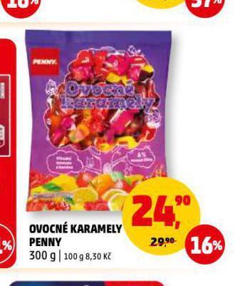 Penny Market Ovocné karamely penny nabídka