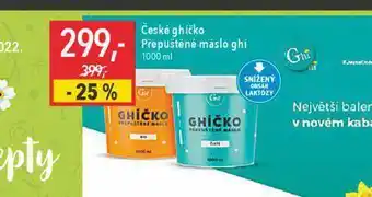 Globus České ghíčko přepuštěné máslo ghí nabídka